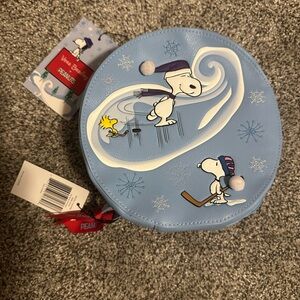 Peanuts Blue Ice Skating Snoopy and Woodstock Bag